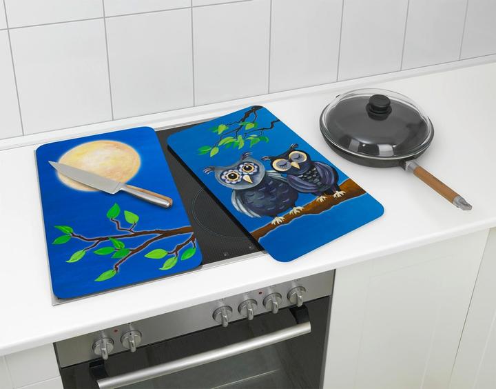 Produktbild Wenko Glasabdeckplatte Universal Mod. Eule, 2er Set für alle Herdarten