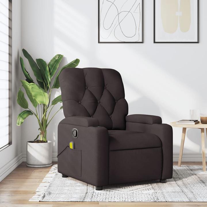 Image du produit VidaXL Fauteuil de massage Fauteuil de télévision Fauteuil de relaxation Tissu marron foncé