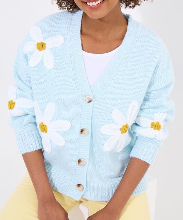 Actual product image Joe Browns Daisy Applique V-Neck Cardigan (36)