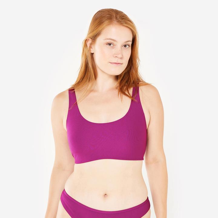 Produktbild Olaian Women’s textured surf bralette bikini top - Aurely purple (40, 42)