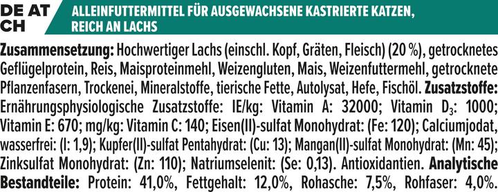 Nährwerte und Zutaten Pro Plan Sterilised (Adult, 1 Stk., 1500 g)