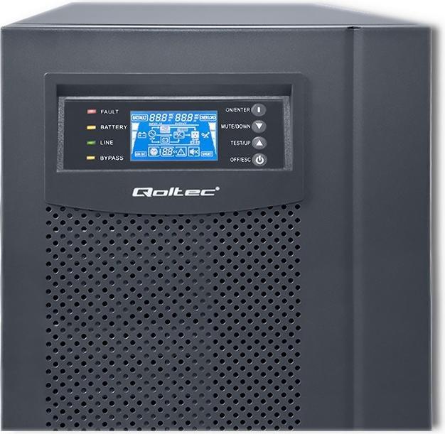 Immagine prodotto Qoltec Onda sinusoidale pura 53044 (10000 VA, 800 W, Doppio convertitore online UPS)