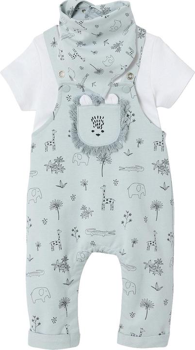 Image du produit Vertbaudet Baby-Set: Latzhose, Body & Halstuch, Dschungelmotive (80)