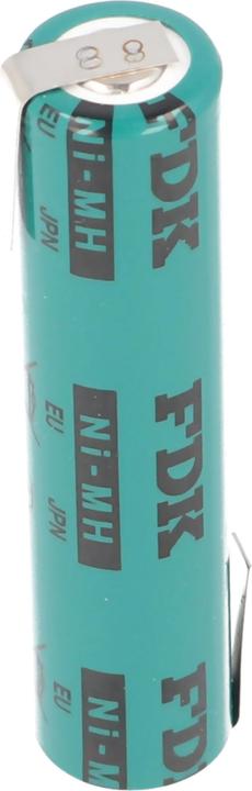 Actual product image FDK Battery Sanyo HR-AAAU NiMH Battery Micro AAA Flattop with solder tag Z-shape (AAA, 730 mAh)