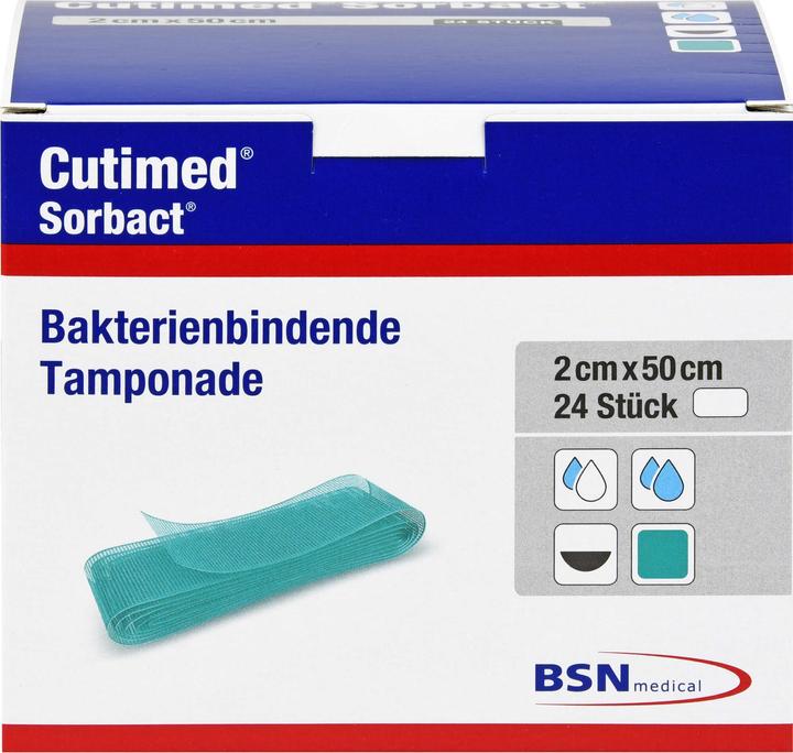 Actual product image BSN Cutimed Sorbact tamponades 2x50cm, 24 pcs TPO