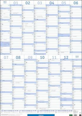 Produktbild Mega-Posterplaner, blau 2024 (68 x 98 cm, Deutsch)