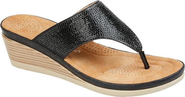 Produktbild Cipriata Sandalen mit Keilabsatz Sandra Glitzer Strassbesatz (37)