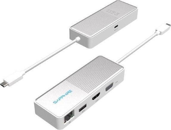 Sapphire USB Type-C 4-in-1 Travel Dock with PD Charging (USB-C, USB-A)