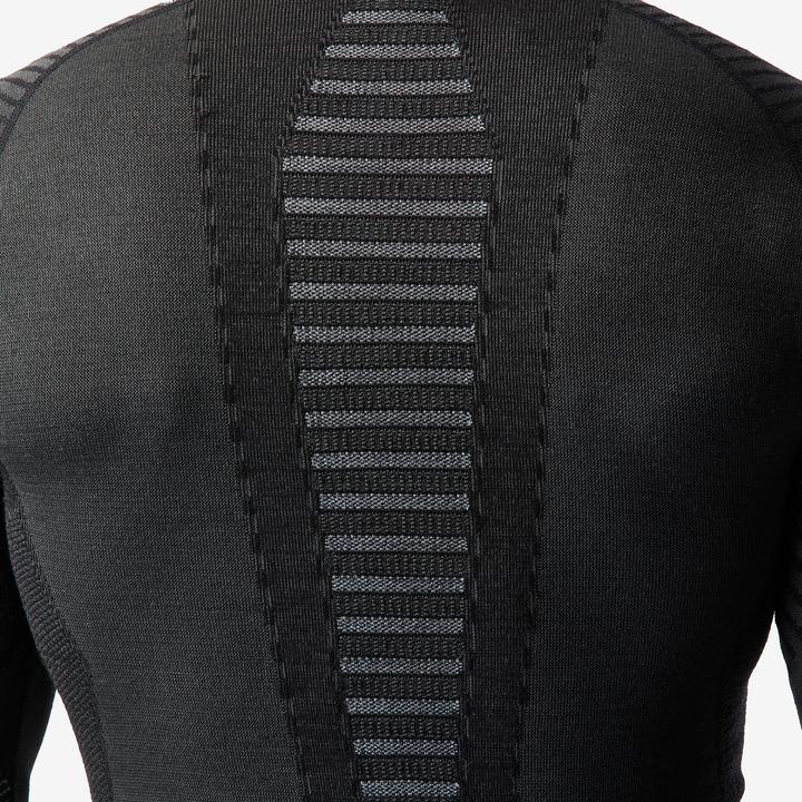 Actual product image Wedze Ski underwear functional shirt men's wool breathable - BL 900 black (M/L)