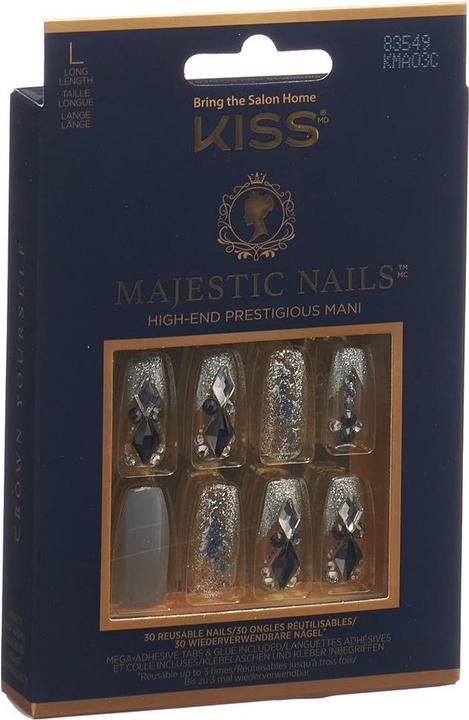 Produktbild Herba Kiss Majestic Nails - Sparkle (Kunstnägel, Grau, Transparent)