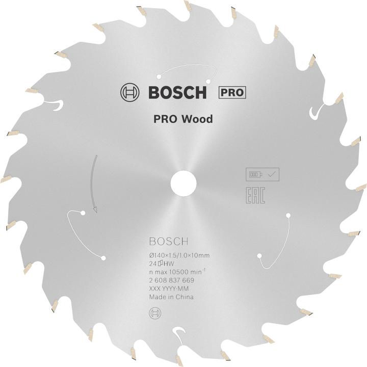 Produktbild Bosch Professional Zubehör PRO Wood cordless Kreissägeblatt, 140 x 1,5 x 10 mm