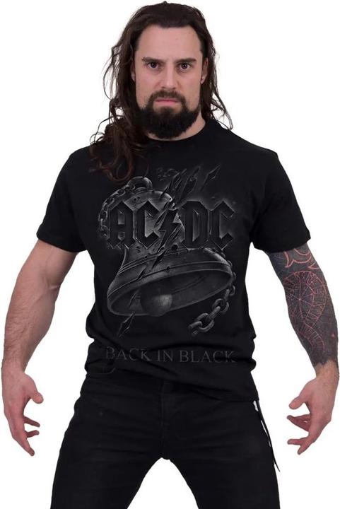 Immagine prodotto Spiral Back In Black Maglietta AC/DC Strappata Adulto Unisex (XXL)