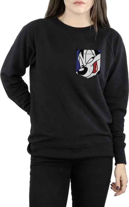 Produktbild Looney Tunes Pepe Le Pew Face Faux Pocket Sweatshirt (XXL)