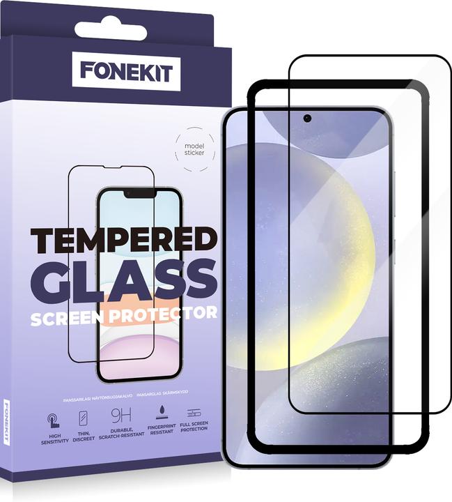 Immagine prodotto FoneKit Cover completa -panssarilasi, Samsung Galaxy S24+, musta (1 Pezzo/i, Samsung Galaxy S24+)