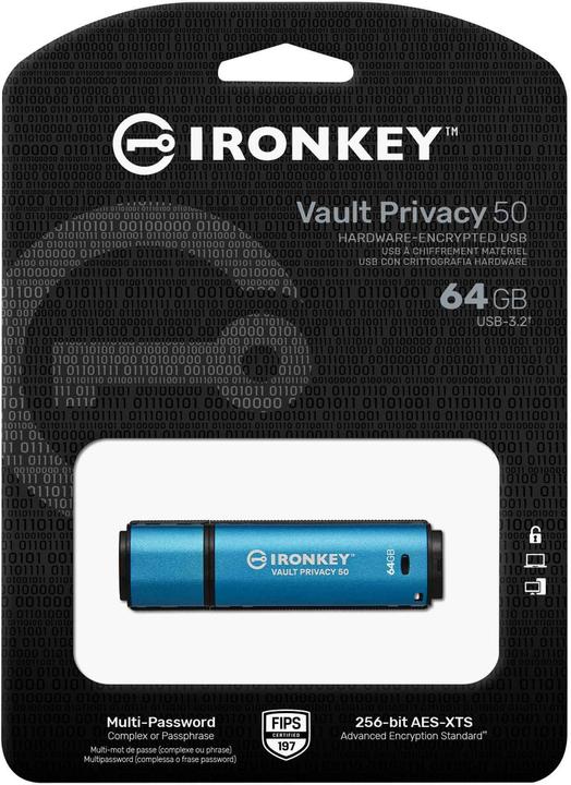 Productafbeelding Kingston IronKey Vault Privacy 50 (64 GB, USB-A, USB 3.2)