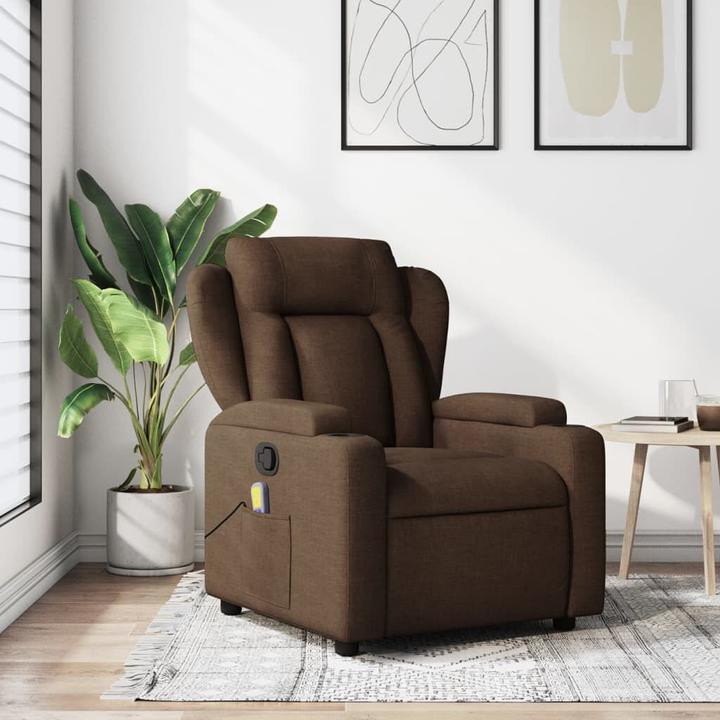 Image du produit VidaXL Fauteuil de massage Marron Tissu,Couleur : Marron,Matériau : Tissu (100
