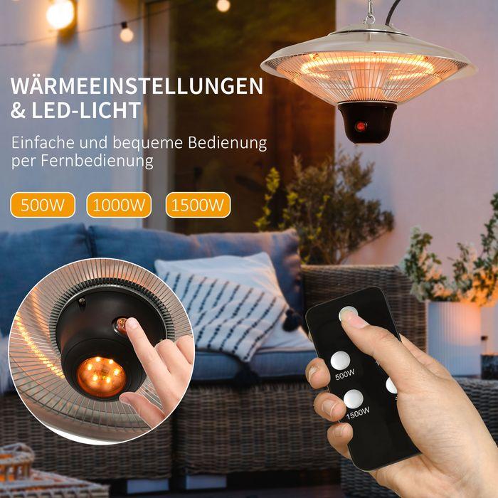 Produktbild Outsunny Heizstrahler mit LED und Fernbedienung (1500 W)