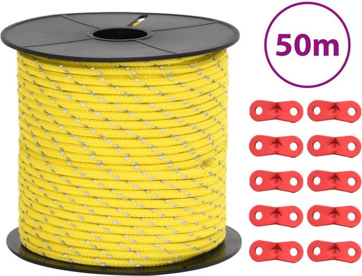 Actual product image VidaXL Tent rope Reflective with rope tensioners 50 m 4 mm