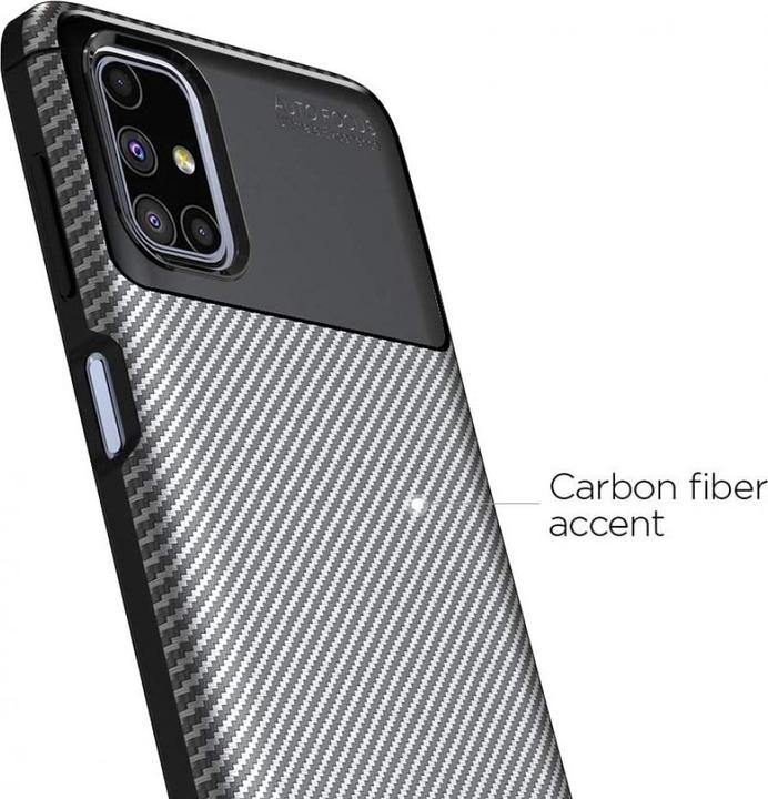 Actual product image Screenguard Samsung Galaxy M51 Cover Carbon Design TPU Case (Samsung Galaxy M51)