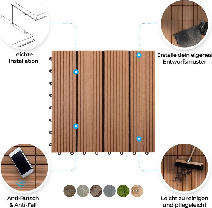 Immagine prodotto Floordirekt Terrazza con piastrelle Royal (1 x, 30 x 30 cm)