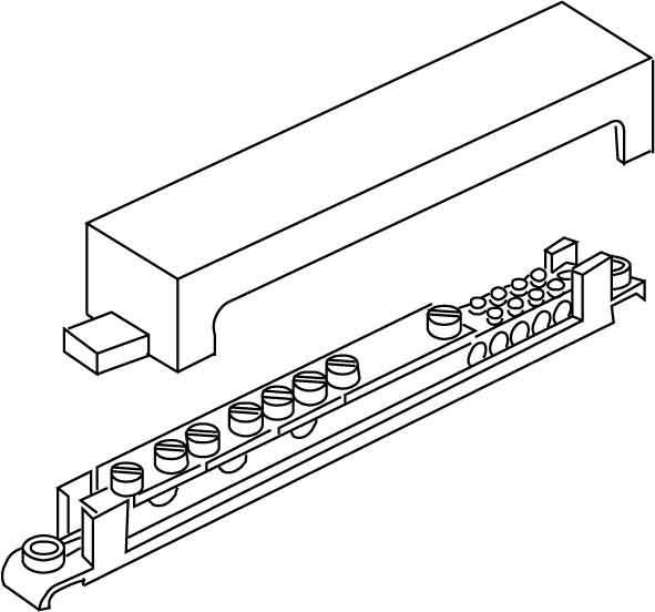 Actual product image Kleinhuis HKL 409 Equipotential bonding bar with cover