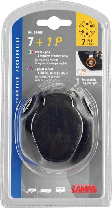 Image du produit Lampa Prise de remorque 7 broches avec contact pour feu antibrouillard