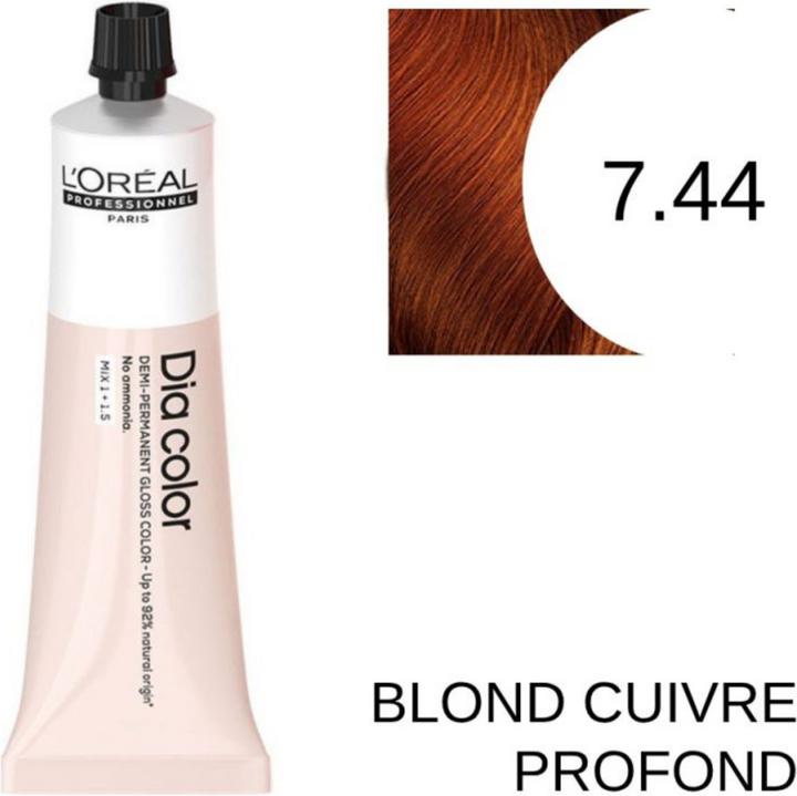 Produktbild L'Oréal Paris Loreal DIA Color 7,44 Mittelblond tiefes Kupfer 60 ml (7.44 Intensives Kupferblond)