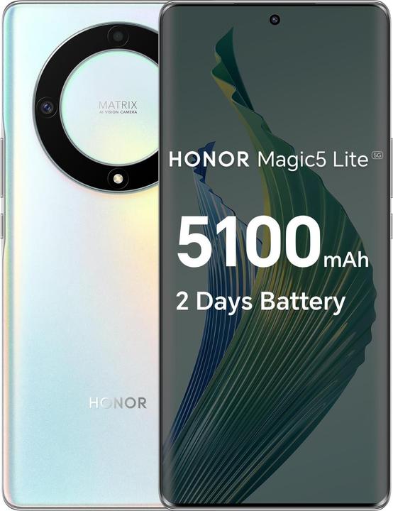 Honor Magic5 Lite (256 GB, Argento, 6.67", Doppia SIM, 64 Mpx, 5G)
