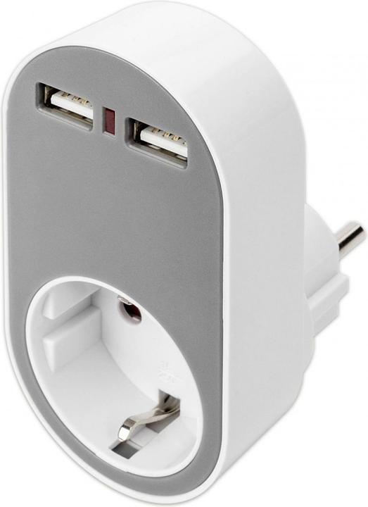 Actual product image Digitus Universal socket adapter 2 x USB-A (2 x, 2-pole)