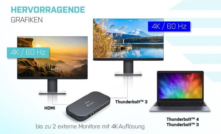 Immagine prodotto i-tec Thunderbolt 3 Dual Docking Station (Thunderbolt, 3 Porti)