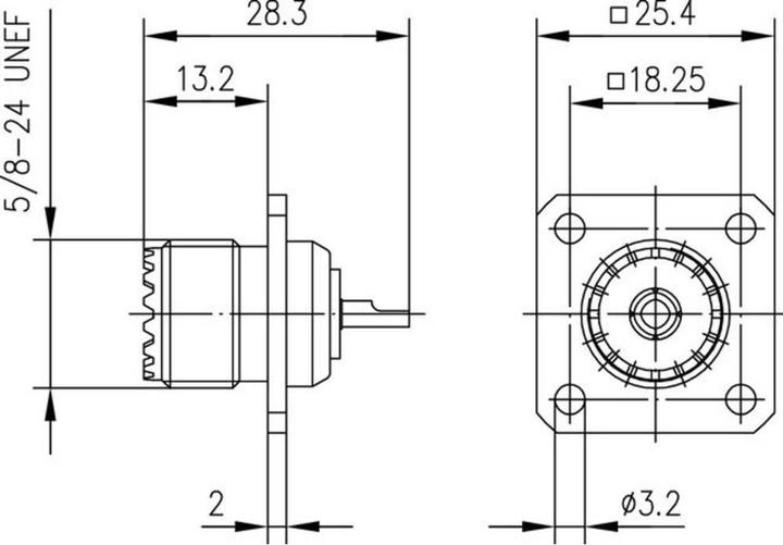 Immagine prodotto Telegärtner Presa UHF da incasso con flangia Corpo in ottone, Z08, SO-239 (Cavi antenna)