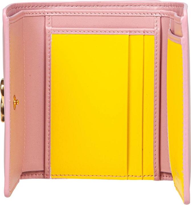 Image du produit Dolce & Gabbana leather wallet with metal dg logo in pink and yellow color