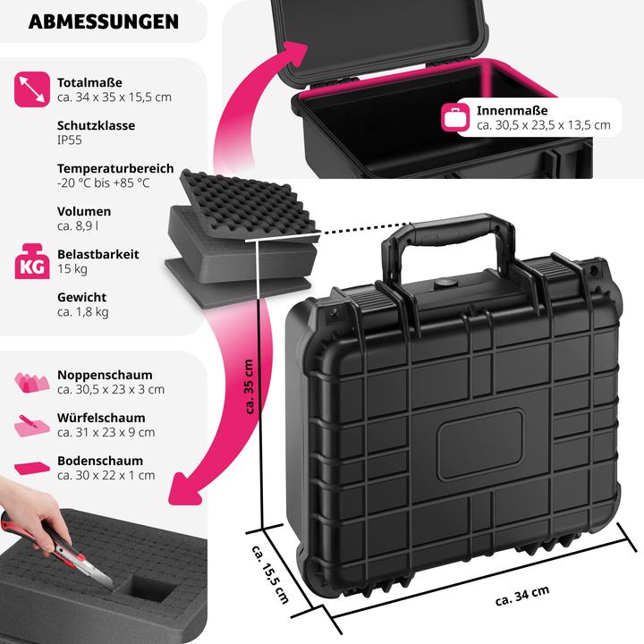 Produktbild tectake Fotokoffer Universalbox (Fotokoffer, 8.90 l)