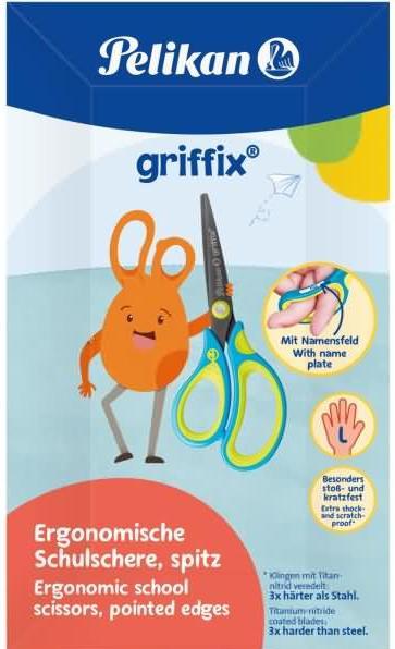 Image du produit Magni Ciseaux scolaires griffix LH pointus 15cm Neon FreshBlue (14 cm)