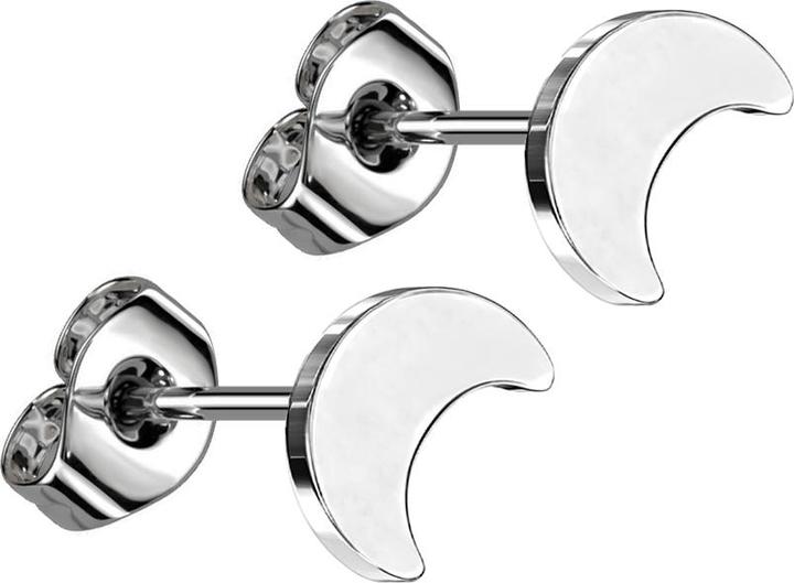 Produktbild Star Piercing Ohrstecker silber Mond silber (Titan G23, ohne Messing)