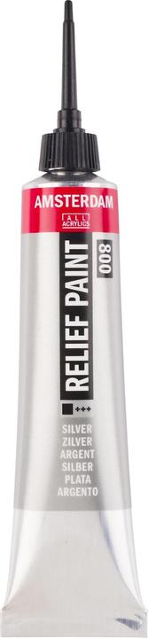 Produktbild Amsterdam Acrylfarbe Reliefpaint 800 (Silber, 20 ml)