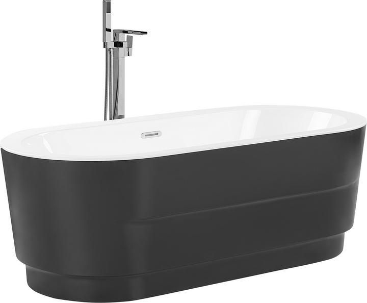 Produktbild Beliani Badewanne freistehend schwarz oval 170 x 80 cm EMPRESA (214 l, 80 cm)