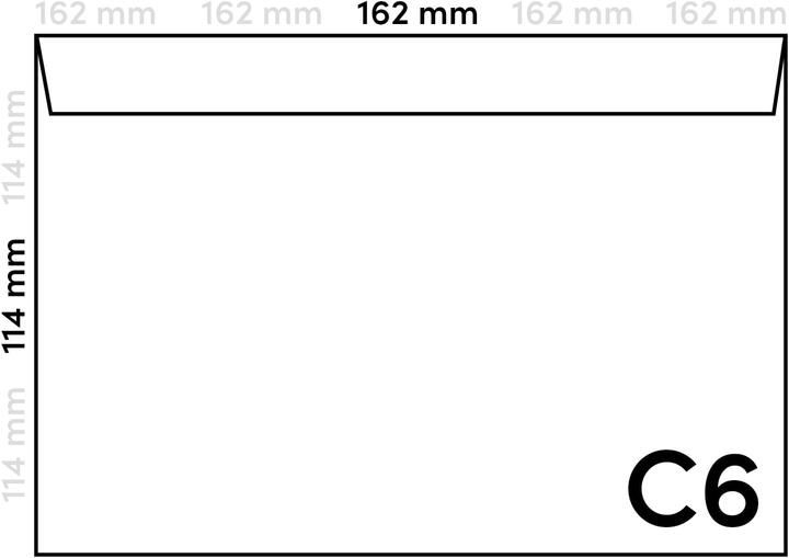 Produktbild Netuno Briefumschläge DIN C6 haftklebend, ohne Fenster, 1000 Stück (114 x 162 mm, 1000 x)