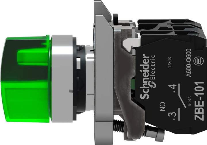 Image du produit Schneider Electric XB4BK133G5 Sélecteur lumineux complet vert 3 sélecteurs lumineux