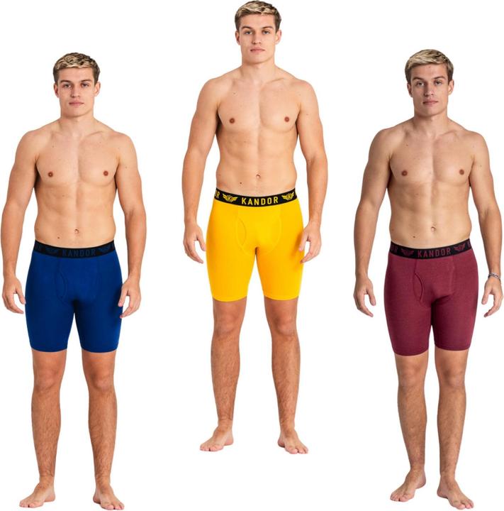 Actual product image Kandor Mens Bambuso Boxer Shorts (Pack of 3) (L, pack of 3)
