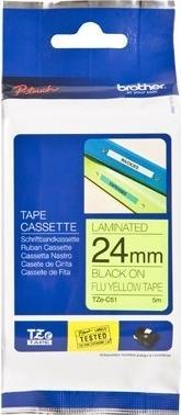 Produktbild Brother TZC51 Laminiertes Band (2.40 cm, Schwarz, Gelb)