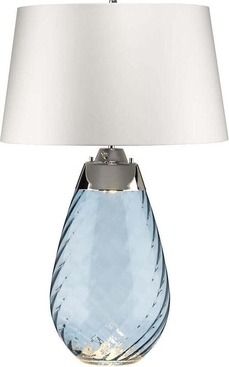 Produktbild Elstead Lighting Lena Tischleuchte E27 74cm Blau getöntes Glas, Off-White Schirm Grauweiss (620 lm, GU10)
