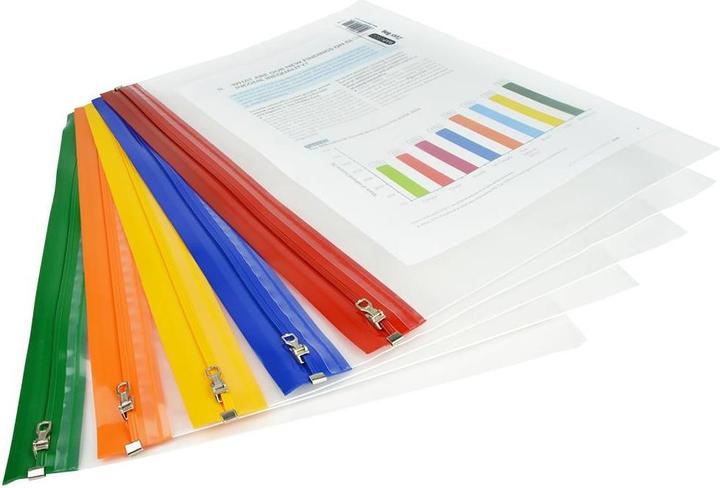 Actual product image Rapesco Document folder with zip fastener 1503 A4+ assorted (A4+, 5 x)