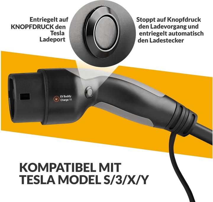 Produktbild Ev Buddy Ladekabel Charge 11 Tesla Edition Typ 2 11 kW, 10 m (Typ 2, 11 kW, 16 A, 10 m)