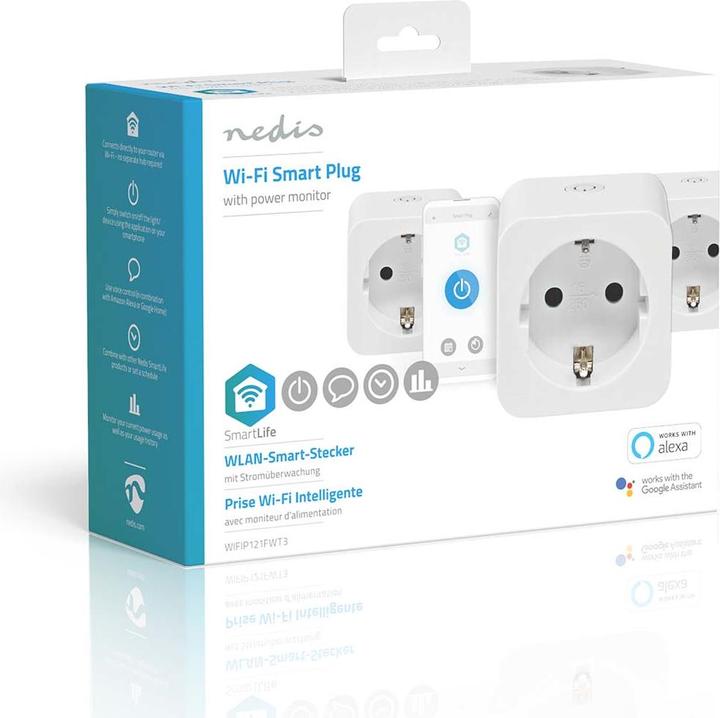 Image du produit Nedis SmartLife Smart Plug | Wi-Fi | Mesureur de puissance | 3680 W | Type F (CEE 7/7) | 0 - 55 °C | An