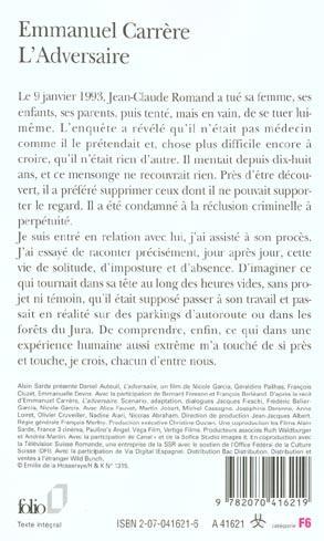 Image du produit L'Adversaire (Français, Emmanuel Carrère, 2001)