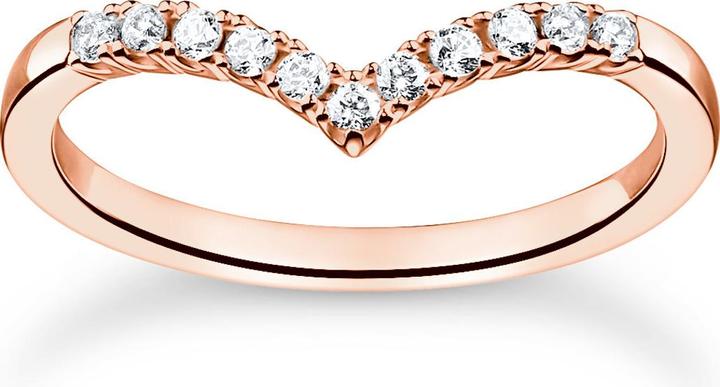 Produktbild Thomas Sabo Ring V Form mit Weissen Steinen Roségold (52, 925 Silber)
