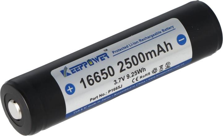 Actual product image Keeppower Battery 16650 or 17650 protected positive pole increased UR16650ZTA (1 pcs., 16650, 2500 mAh)