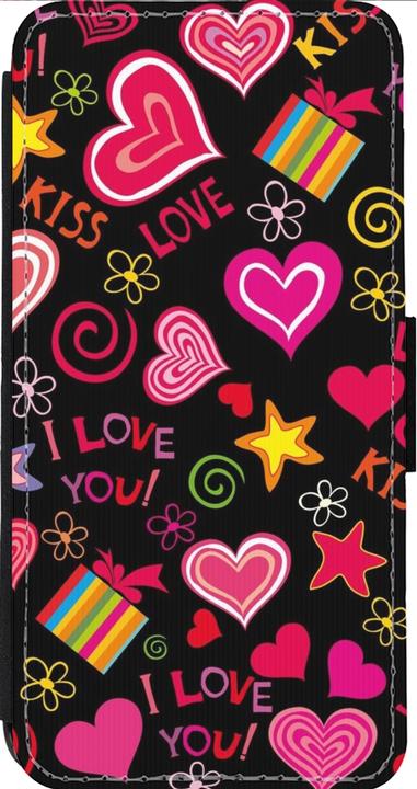 Produktbild PhoneLook Hülle Wallet schwarz Valentine 2023 love symbols (Apple iPhone 14 Pro Max)