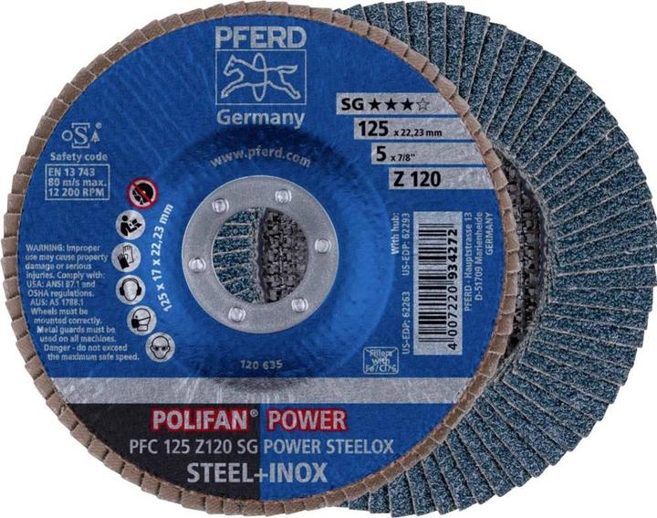 Pferd Fächerschleifscheibe POLIFAN PFC SG POWER STEELOX (120)